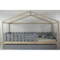 Bicama Montessoriana Solteirão Frente Casinha Colorida Madeira Maciça 