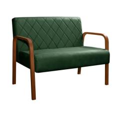 Namoradeira Lara Poltrona 2 Lugares Moderna Braço Madeira - Bella Deco