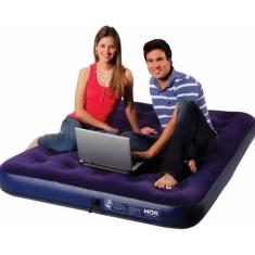 Colchão Inflável Casal com Inflador Acoplado Multiuso Mor