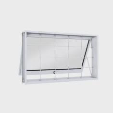 Janela de Aço Maxim-Ar 60x60cm com Grade Quadrada Facilita Lucasa