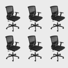 Kit 6 Cadeiras para Escritório Diretor com Nr17 Tóquio 3329