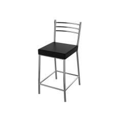 Banqueta Cozinha Cromada Quadrada Turim Alta 70cm Flape