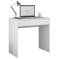 Mesa Escrivaninha Estudo Loft Minimalista BP 100% MDF 80cm com 01 Gaveta Branco - Abmaza