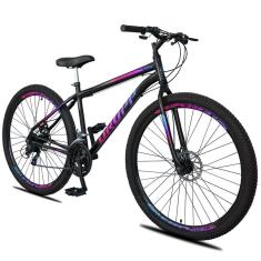 Bicicleta Aro 29 Dropp Sport Aero Aço Carbono 21 Vel Marchas Freio A Disco - Preto e Azul