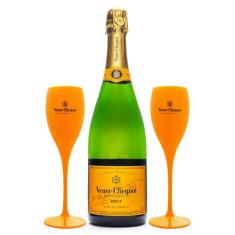 Champagne Veuve Clicquot Brut 750Ml + 2 Taças De Plástico Exclusivas