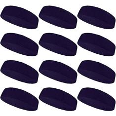 COUVER Faixa de cabelo esportiva com absorção de umidade, tecido felpudo de algodão atlético, faixa de suor para tênis, basquete, corrida, academia, malhar para homens e mulheres, vários pacotes -