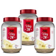 Kit 3x Whey Protein 2W 900g - PureTech-Unissex