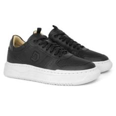 Tênis Sapatênis Masculino Democrata Casual Denim Block Couro Com Cadarço 240501-Masculino