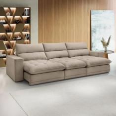 Sofá Retrátil e Reclinável 5 Lugares 350cm Martinho Boucle Yescasa