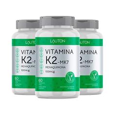 Vitamina K2 Menaquinona MK-7-3 unidades de 60 Cápsulas - Lauton