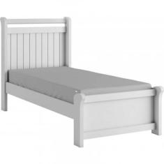 Cama solteiro MDF reforçada - Zara-Branco - Bianchi Móveis