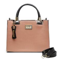 Bolsa Castelo Handbag Feminina Com Textura Alça Fixa Trançada E Transversal