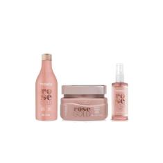 Kit Hobety Rose Shampoo 300Ml+Máscara 300Gr+Serum Gold 60Ml
