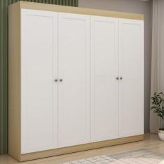 Guarda Roupas Casal 4 Portas 2 Gavetas Provençal Ele e Ela Europa Savana/Branco