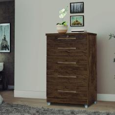 Cômoda 5 Gavetas Emas Móveis Primus Amendoa