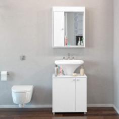 Gabinete para Banheiro com Armário Espelheira Politorno Branco