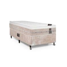 Cama Box + Colchão Castor Solteiro Premium One Face Tecnopedic 100x200x57cm