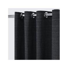 Cortina Rústica 300x250 Ilhós Cromado Charme Admirare, Preto
