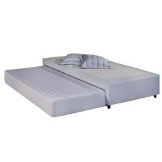 Cama Box Base c/Auxiliar Solteiro MH1453 Bordado White (88x188x32) - H