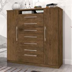 Cômoda Mega 2 Portas 7 Gavetas Jequitibá - J&a Móveis