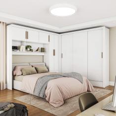 Guarda-roupa Casal Modulado 5 Portas Santiago 3 Portas 5 Gavetas Branco