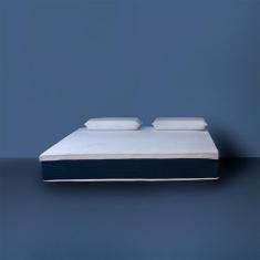 Colchão Viúva Mola Ensacada Guldi Firme (25x128x188) e 2 Travesseiros Guldi Nasa Viscoelástico Azul e Branco