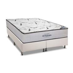 Cama Box Queen: Colchão Espuma Ortobom D45 High Foam + Base crc Courano White(158x198)