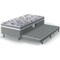 Cama Box C-auxiliar Conjugado Solteiro: Colchão Ortopédico Advanced Pillow Gray (88x188x43)