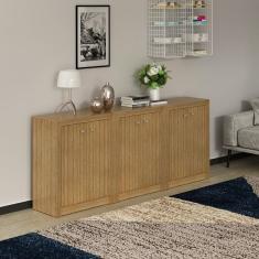 Kit 3 Balcões Me4103 Com 6 Portas E Prateleira Amendoa