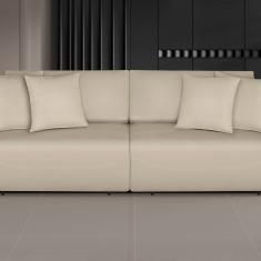 Sofá Netuno - Retrátil - Reclinável 220 Cm Veludo Marfim