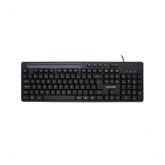 Teclado Multimidia Office Usb Preto Com Apoio Para Smartphone Tc262