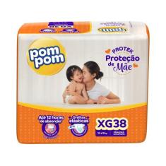 Fralda Pom Pom Protek Proteção de Mãe Mega XG com 38un, XG, 38