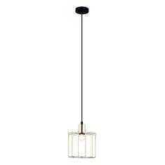Pendente Aramado Em Metal, Na Cor Dourado, Com Detalhes Na Capa Do Soquete Em Dourado, Com Soquete 1xe27, Com Potencia Maxima De 40w, Medindo Ø18x22, 5cm New Line 110v