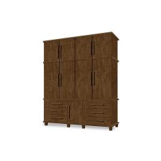 Guarda Roupa Londres Triplex 4 Portas 6 Gavetas com Maleiro Luapa Móveis