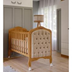 Berço Mini Cama com Capitonê Alegria Espresso Móveis Nature