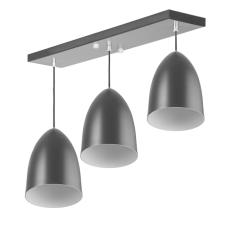 Lustre Pendente Sadan Triplo Base Retangular Preto