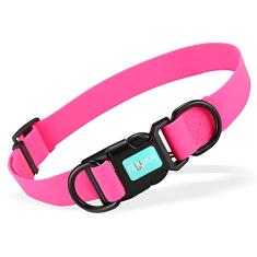 Coleiras impermeáveis para cães, de borracha, antiodor, duráveis, ajustáveis para cães pequenos, médios e grandes, coleiras fáceis de limpar com fivela dupla e anel D
