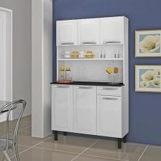 Cozinha Compacta em Aço com Tampo 6 Portas 1 Gaveta Rose Itatiaia