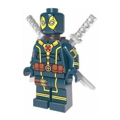 Boneco Blocos De Montar Deadpool Traje X-Men Azul