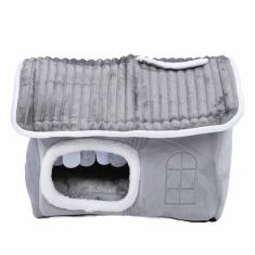 Casa de Animais de Estimação Quente, Cabanas de Tenda Com Cama de Caverna de Gato Fechada Interna Casa de Canil de Cachorro Pequeno Quente Com Almofada de Telhado Removível para