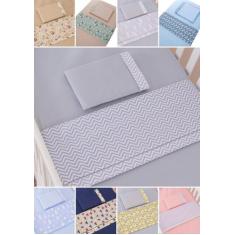 jogo de lençol bebe berço americano com fronha e lençol de cima 3 pçs 