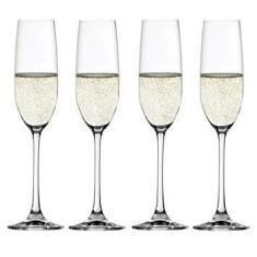 Conjunto de 4 Taças para Champagne em Vidro Cristalino Salute Spiegela