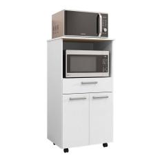 Balcão Multiuso Para Forno Microondas 2 Portas E 1 Gavetão Duo Branco - Pallazio
