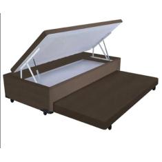 Cama Box Baú Solteiro Com Colchão Auxiliar 088x188 Em material sintéti