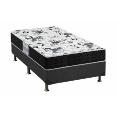 Cama Box Solteiro: Colchão Anatômico Probel D28/Ep Advanced Tech1000 + Base Crc Suede Gray(88X188)