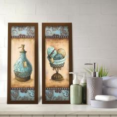 Kit 2 Quadros Decorativos Lavabo Perfume Provençal Arabesco Sabonete A
