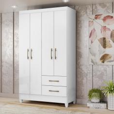 Guarda Roupa Solteiro 4 Portas 2 Gavetas Chile Moval