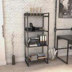 Estante para Livros Industrial 104cmx60cm 3 Prateleiras Kuadra