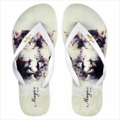 Chinelo Pet Feminino Gatinhos Olhos Azuis, Magicc-Feminino