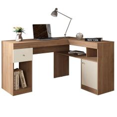 Mesa para Computador de canto Nilo Buriti / Off White - Caemmun